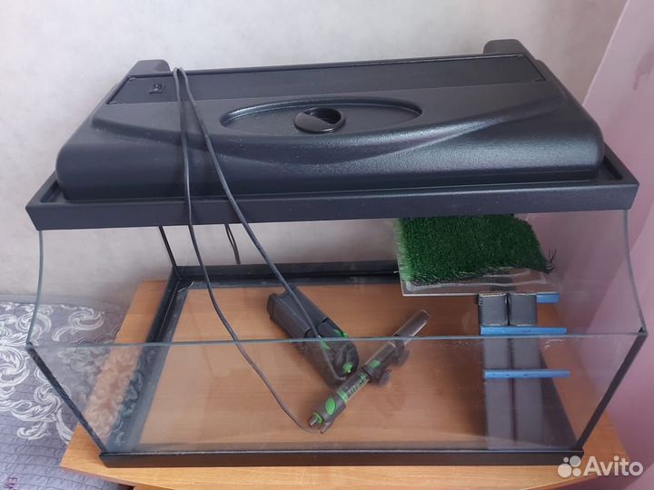 Аквариум для черепах с фильтром и нагревателем