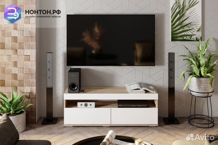 Тумба под тв Белладжио тб-29 дуб сонома / белый