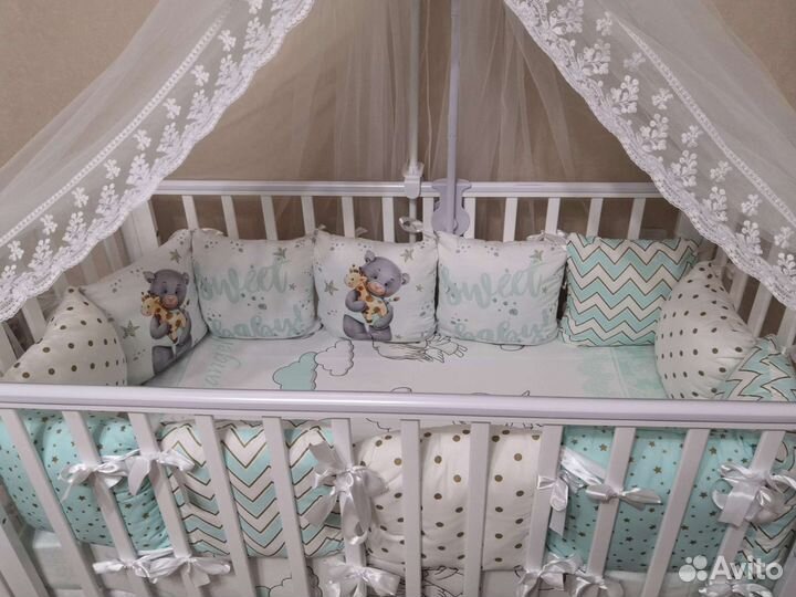 Бортики подушки в кроватку 12 шт