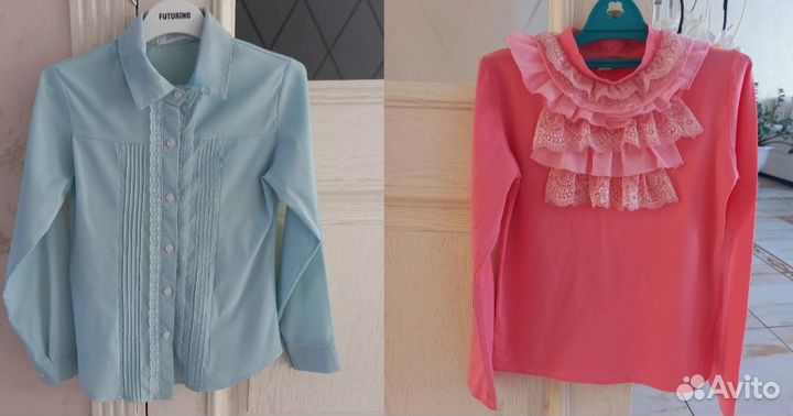 Две школьные блузки для девочки 140 146