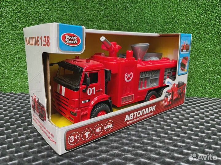 Машина пожарная Автопарк инерционная свет звук