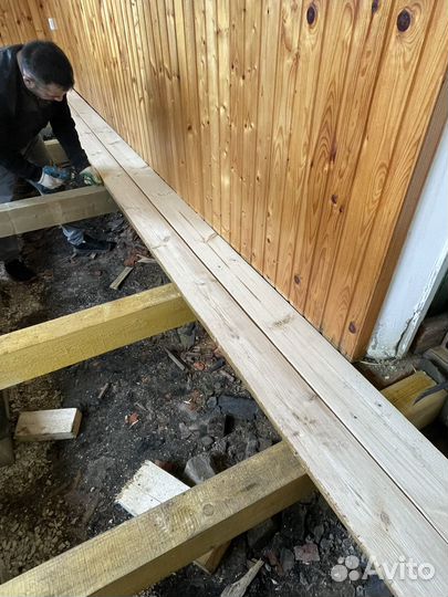 Замена деревянного пола Ремонт / Монтаж