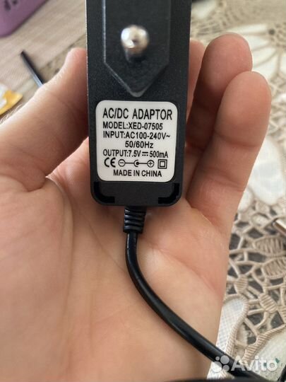 Зарядное устройство (адаптер), 7,5V, 500mA