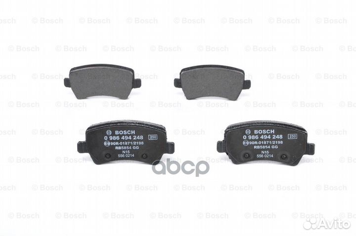Колодки тормозные дисковые зад 0986494248 B