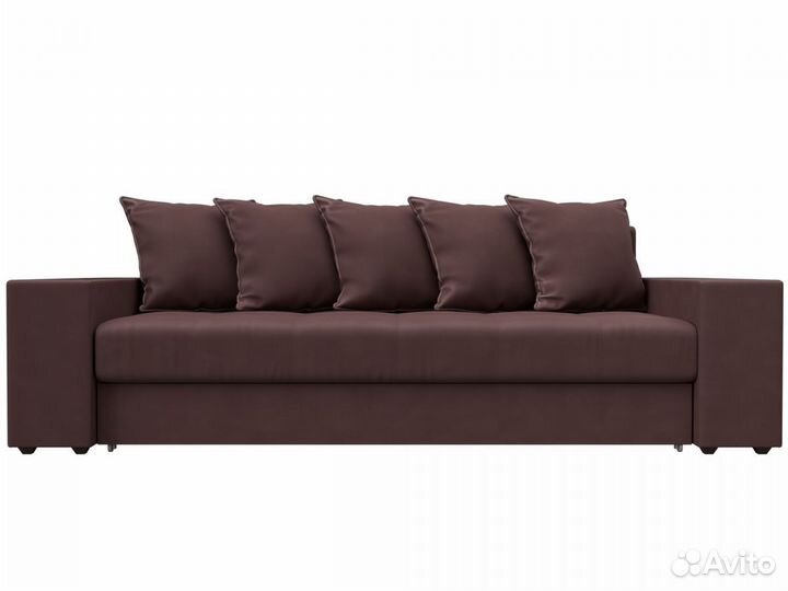 Диван прямой Дубай полки справа, замша, joly 09 бордовый