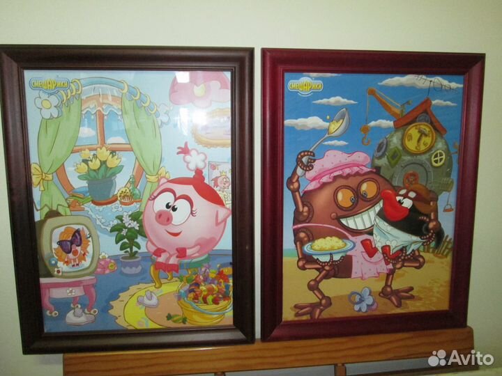 Смешарики картины в рамах для детской новые