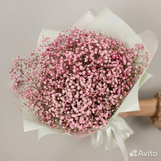 Букет розовой гипсофилы