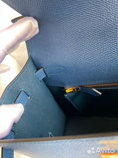 Сумка hermes kelly 25 GHW Deep Blue Epsom