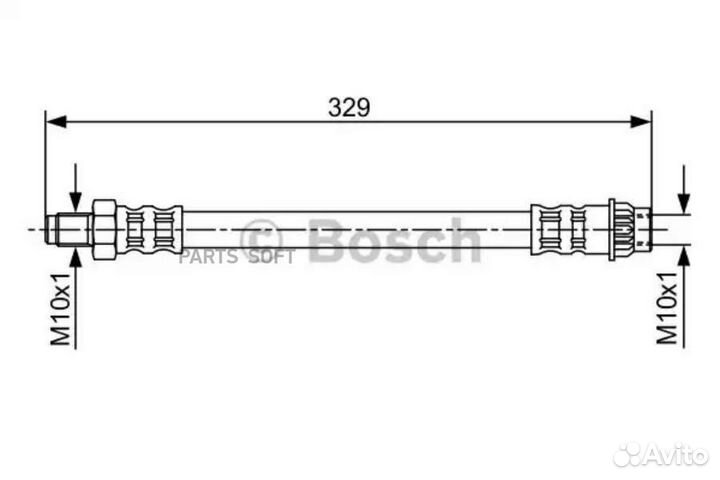 Bosch 1987481032 Шланг торм.пер.329 mm