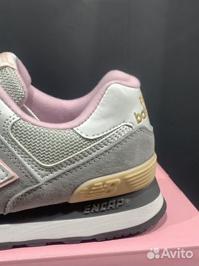 New Balance 574 grey pink Женские кроссовки