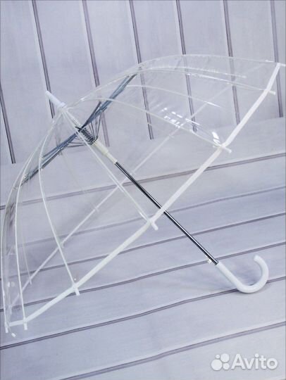 Зонт трость прозрачный свадебный