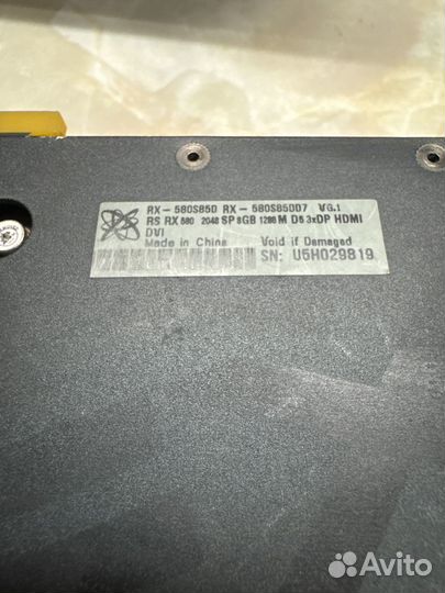 Видеокарта на запчасти xfx rt580 8gb