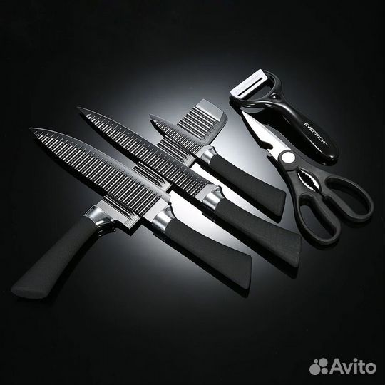 Набор кухонных ножей из 6 предметов с ножницами
