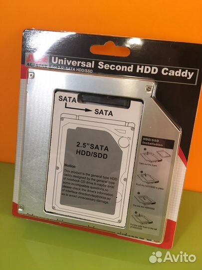2.5 SATA «салазки» в привод DVD под HDD или SSD