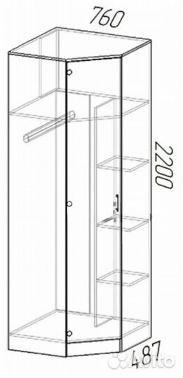 Шкаф угловой Белый гладкий / Гарантия 12 мес