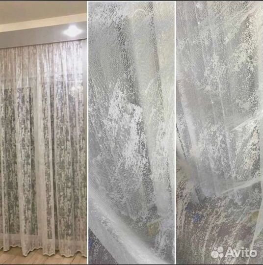 Шторы тюль жаккард мрамор