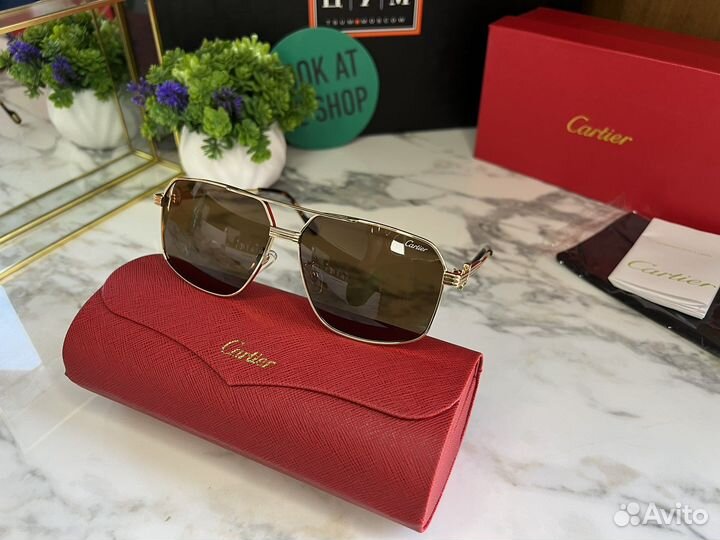 Мужские очки Cartier премиум солнцезащитные