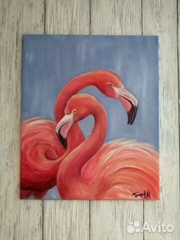 Картина фламинго