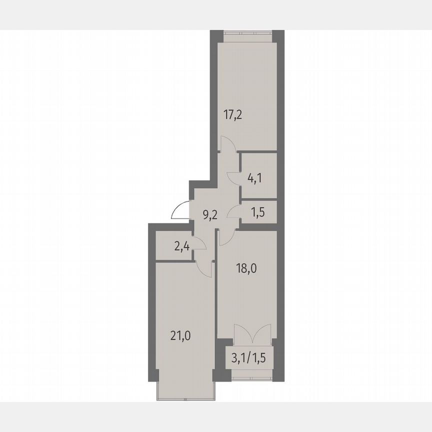 2-к. квартира, 75 м², 6/13 эт.