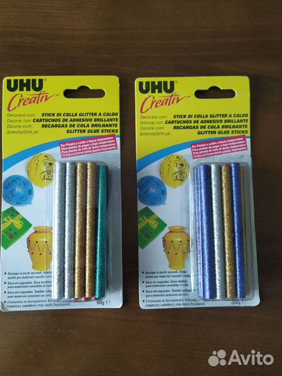 Цветные блестящие клеевые палочки