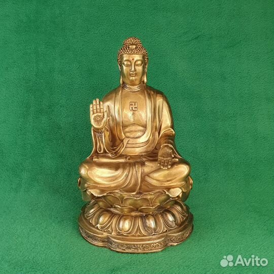 Статуэтка бронза Будда в лотосе-2. Фен-шуй
