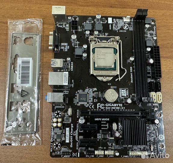 Материнская плата 1150 gigabyte ga-h81m-s1 +g3260