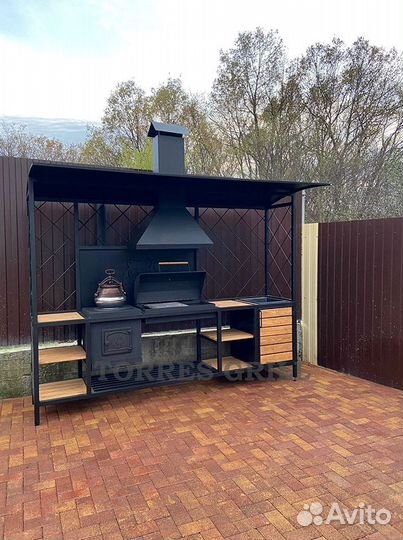 Мангальный комплекс лофт с крышей