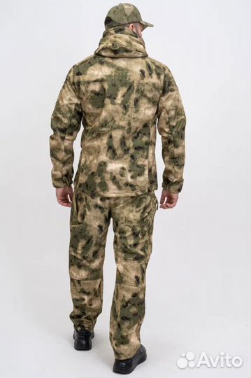 Костюм тактический SoftShell на флисе Мох