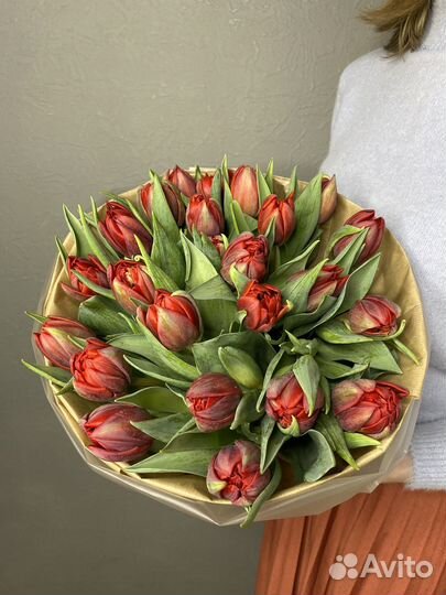 Цветы Тюльпаны пионовидные с доставкой