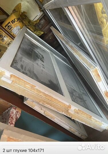 Окна пластиковые бу глухие, 104 x 171