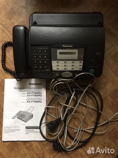 Факс Panasonic KX-FT902RU с бумагой, проводами