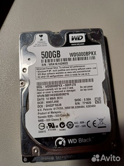 HDD неисправен 500Gb