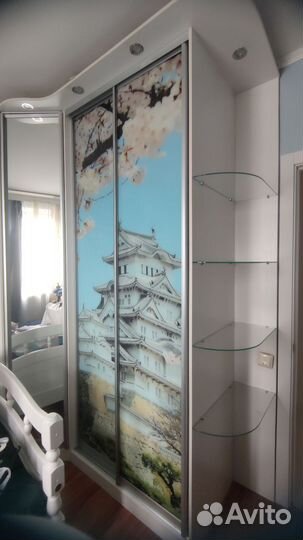 Шкаф купе угловой с зеркалом, бу