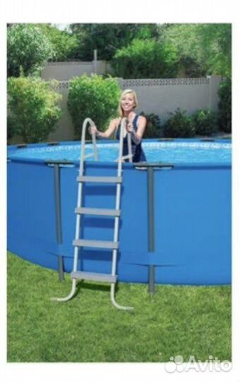Каркасный бассейн 4,57/1,22 лесница тент насос