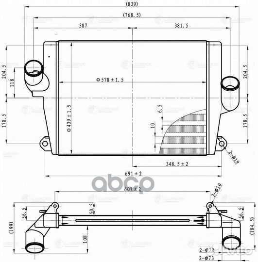 Онв (радиатор интеркулера) для А/М газ 3310 валдай
