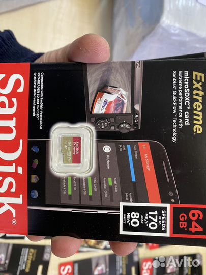 Карта памяти MicroSD 64gb Sandisk Extreme