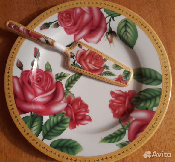 Тарелка для торта с лопаткой, блюдо 3 шт