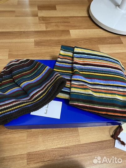 Шерстяной комплект шапка и шарф Paul Smith