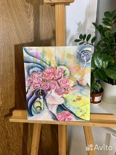 Картина маслом на холсте, акрил 30*35