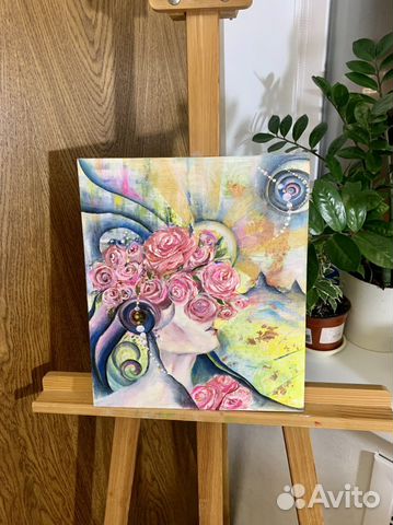 Картина маслом на холсте, акрил 30*35