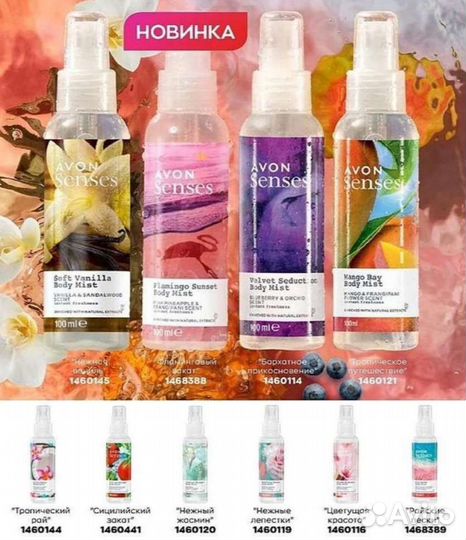 Спреи для тела Avon и Faberlic