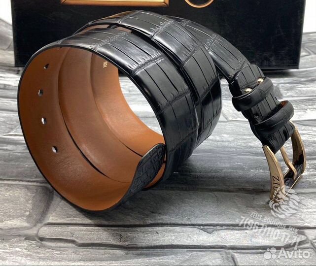 Мужской ремень из кожи крокодила Zilli