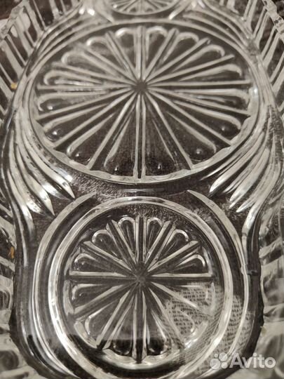 Хрустальный поднос 30*15 см