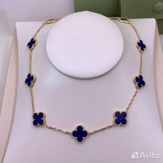 Золотое колье и браслет van cleef Alhambra