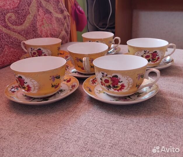 Чайные чашки фарфор на 6 персон