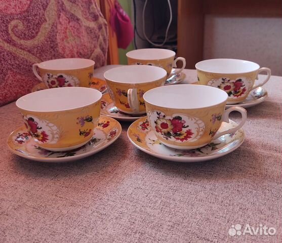 Чайные чашки фарфор на 6 персон
