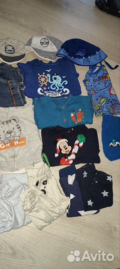 Детские вещи для мальчика пакетом много 68 74