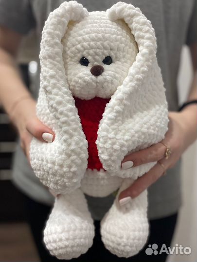 Вязаный заяц,ручная работа