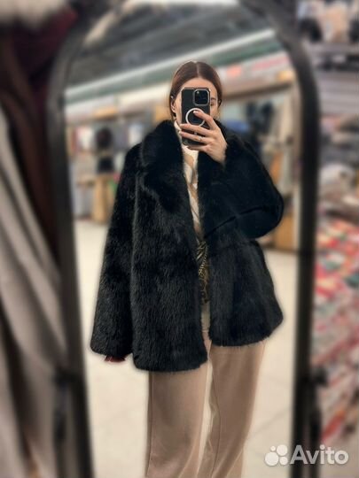 Экошуба черная удлиненная