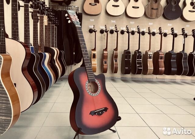 Гитара акустическая новая 6 струн металлических